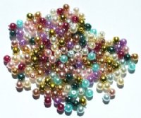 200 4mm Round Glass Pearl Bead Mix